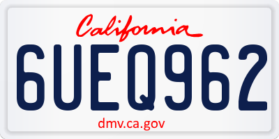 CA license plate 6UEQ962