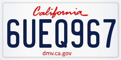 CA license plate 6UEQ967