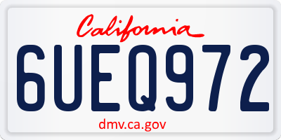 CA license plate 6UEQ972