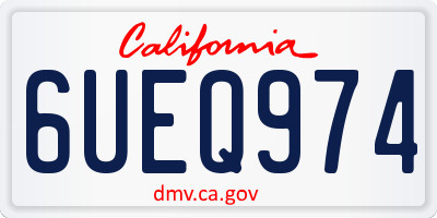 CA license plate 6UEQ974