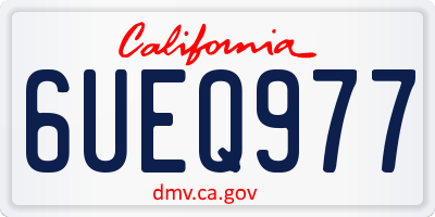 CA license plate 6UEQ977