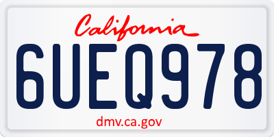 CA license plate 6UEQ978