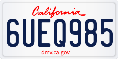 CA license plate 6UEQ985