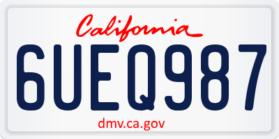 CA license plate 6UEQ987