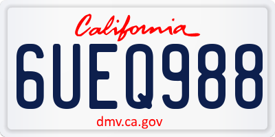 CA license plate 6UEQ988