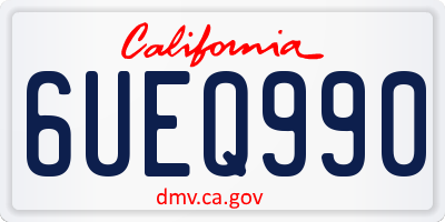 CA license plate 6UEQ990