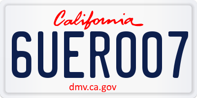 CA license plate 6UER007