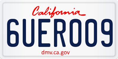 CA license plate 6UER009