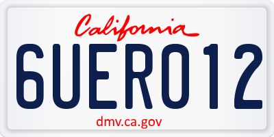 CA license plate 6UER012