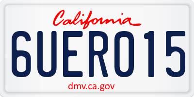 CA license plate 6UER015