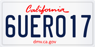 CA license plate 6UER017