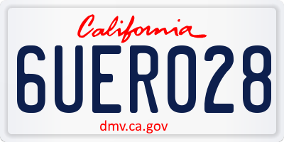 CA license plate 6UER028