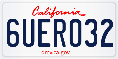 CA license plate 6UER032