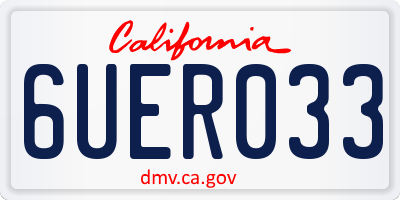 CA license plate 6UER033