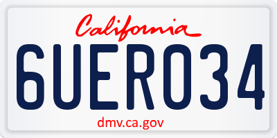 CA license plate 6UER034