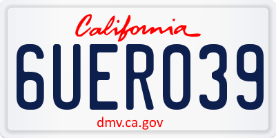 CA license plate 6UER039