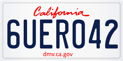 CA license plate 6UER042