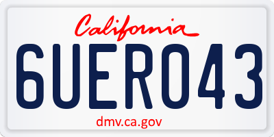 CA license plate 6UER043