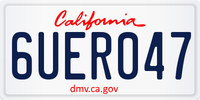 CA license plate 6UER047