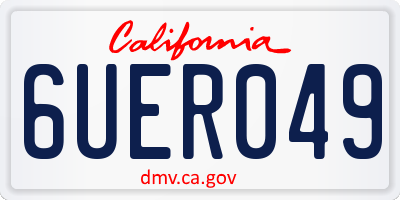 CA license plate 6UER049