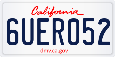 CA license plate 6UER052