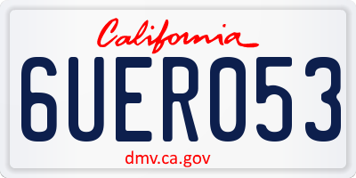 CA license plate 6UER053