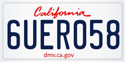 CA license plate 6UER058