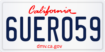 CA license plate 6UER059