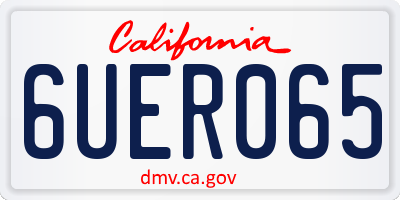 CA license plate 6UER065