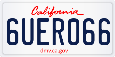 CA license plate 6UER066