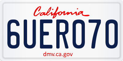 CA license plate 6UER070