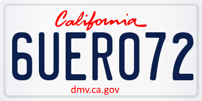 CA license plate 6UER072