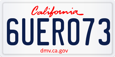 CA license plate 6UER073
