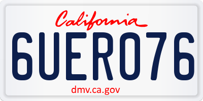 CA license plate 6UER076