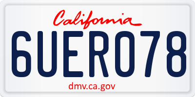 CA license plate 6UER078