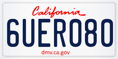 CA license plate 6UER080