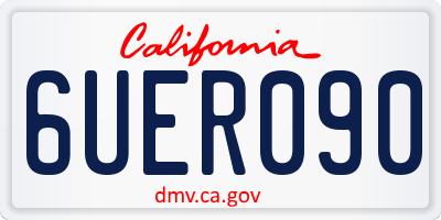 CA license plate 6UER090