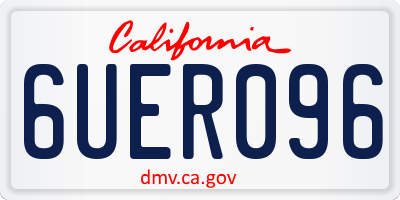 CA license plate 6UER096