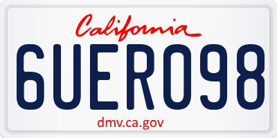 CA license plate 6UER098