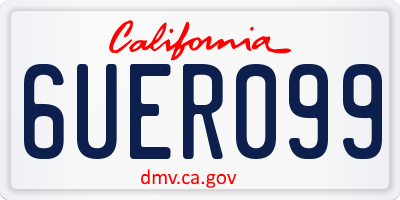 CA license plate 6UER099