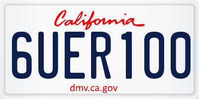 CA license plate 6UER100