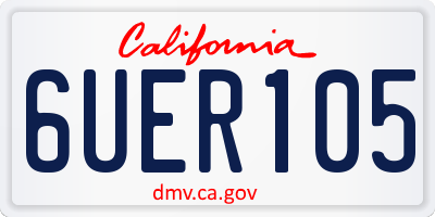 CA license plate 6UER105