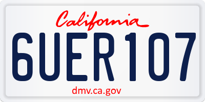 CA license plate 6UER107