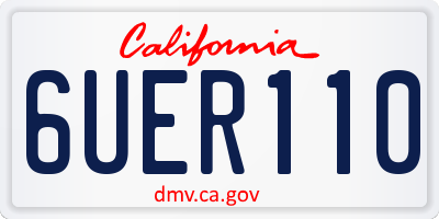 CA license plate 6UER110