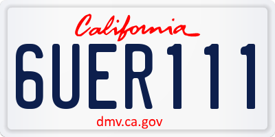 CA license plate 6UER111