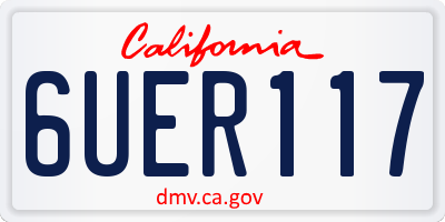 CA license plate 6UER117