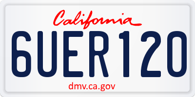 CA license plate 6UER120