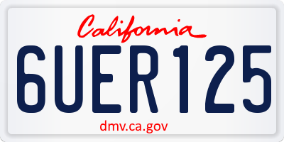 CA license plate 6UER125