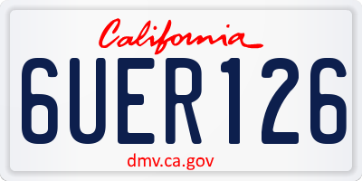 CA license plate 6UER126