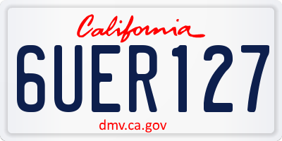 CA license plate 6UER127
